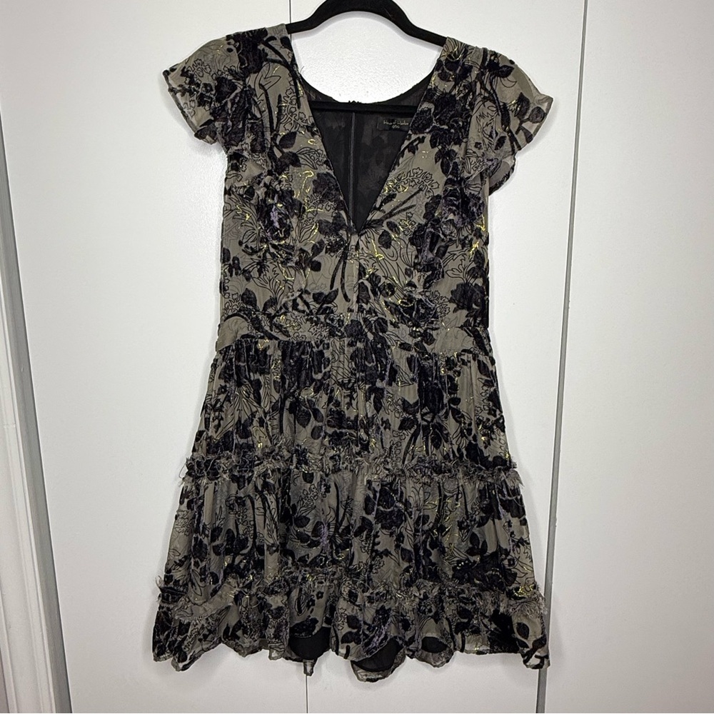 House of Harlow 1960 X Revolve Juniper Dress in Antoinette Floral Velvet Large - Picture 2 of 11